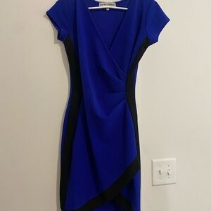 Elegant Blue and Black Dress